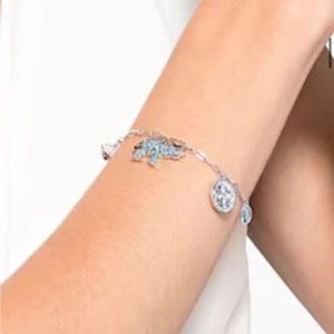Swarovski Symbolic Elephant Bracelet, Light multi-colored, Rhodium plated